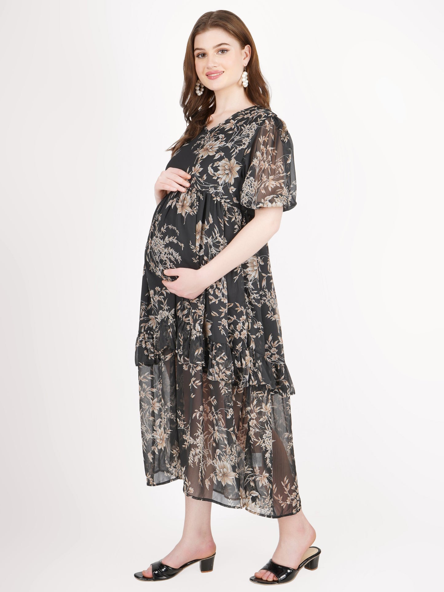 Black Chiffon Maternity dress