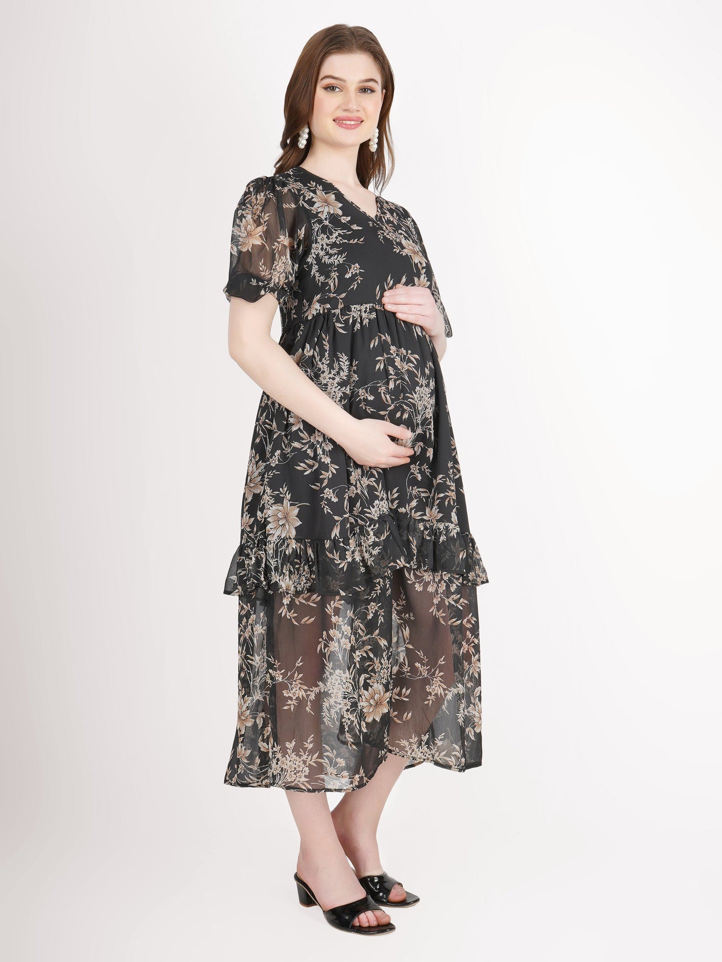 Black Chiffon Maternity dress