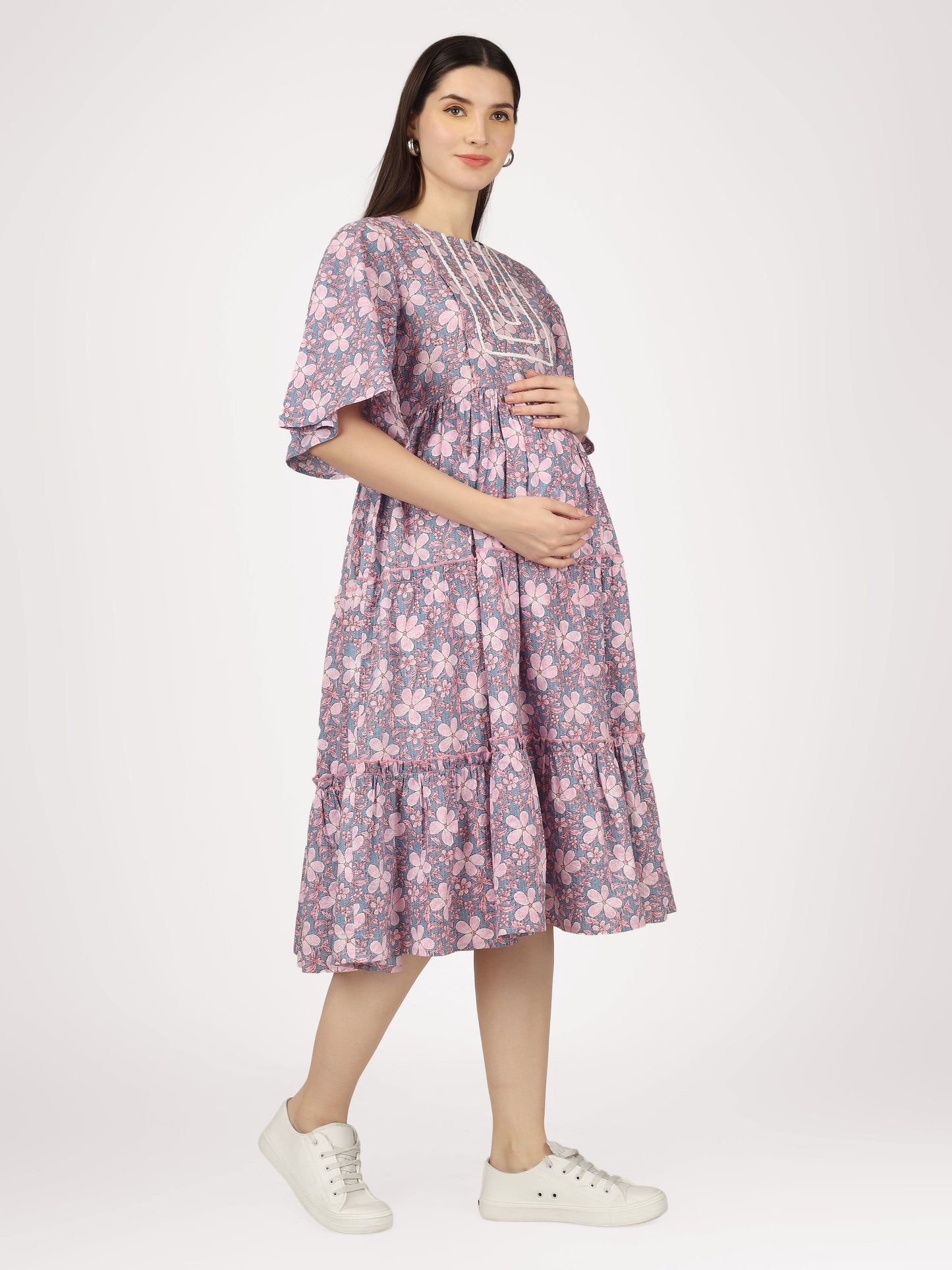 First Love Lilac  - Cotton Maternity Dress