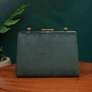 Olive Green Fabric Clutch