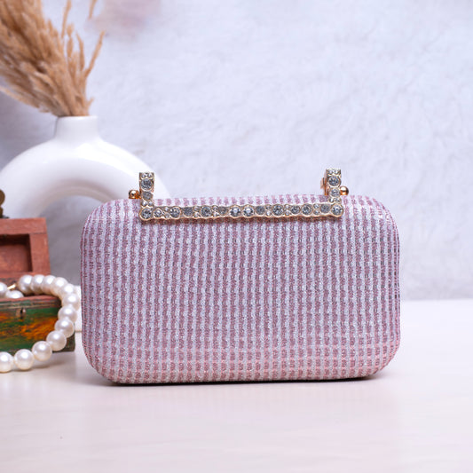 Pink Shimmery Fabric Clutch