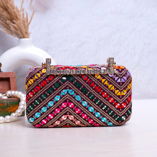 Multicolor Embroidered Festive Clutch