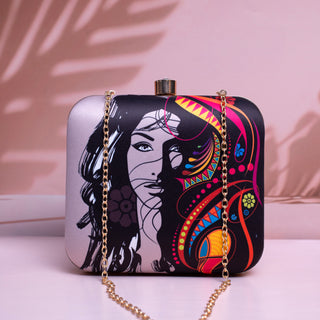 Nari Shakti Potrait Printed Clutch