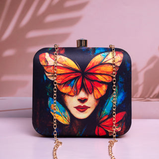 Free Spirited Butterfly Printed Clutch