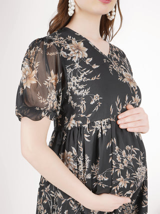 Black Chiffon Maternity dress