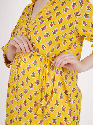 Ladua Peela Yellow Side Knot Coord Set