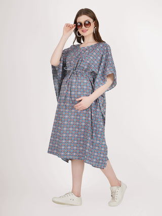 Jacha Bacha Blue Kaftan Maternity Dress