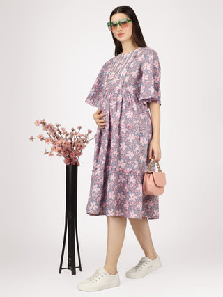 First Love Lilac  - Cotton Maternity Dress