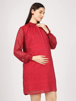 Stunner Red Moss Crepe Dress