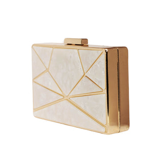 White Crystal Metal Clutch