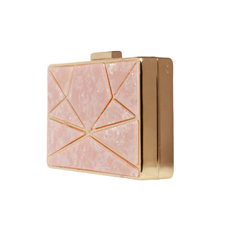 Pink Crystal Metal Clutch