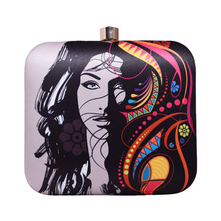 Nari Shakti Potrait Printed Clutch