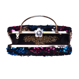 Multicolor Diamond Sequins Clutch