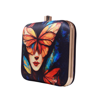 Free Spirited Butterfly Printed Clutch